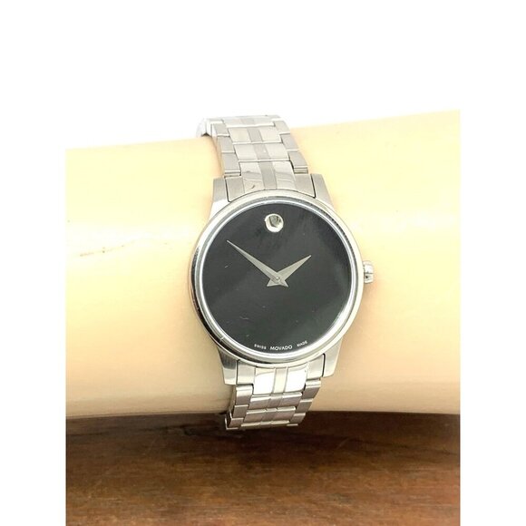 Movado Women\'s Watch 0607537 Museum Swiss Quartz Black Dial Silver Steel 28mm main image 5